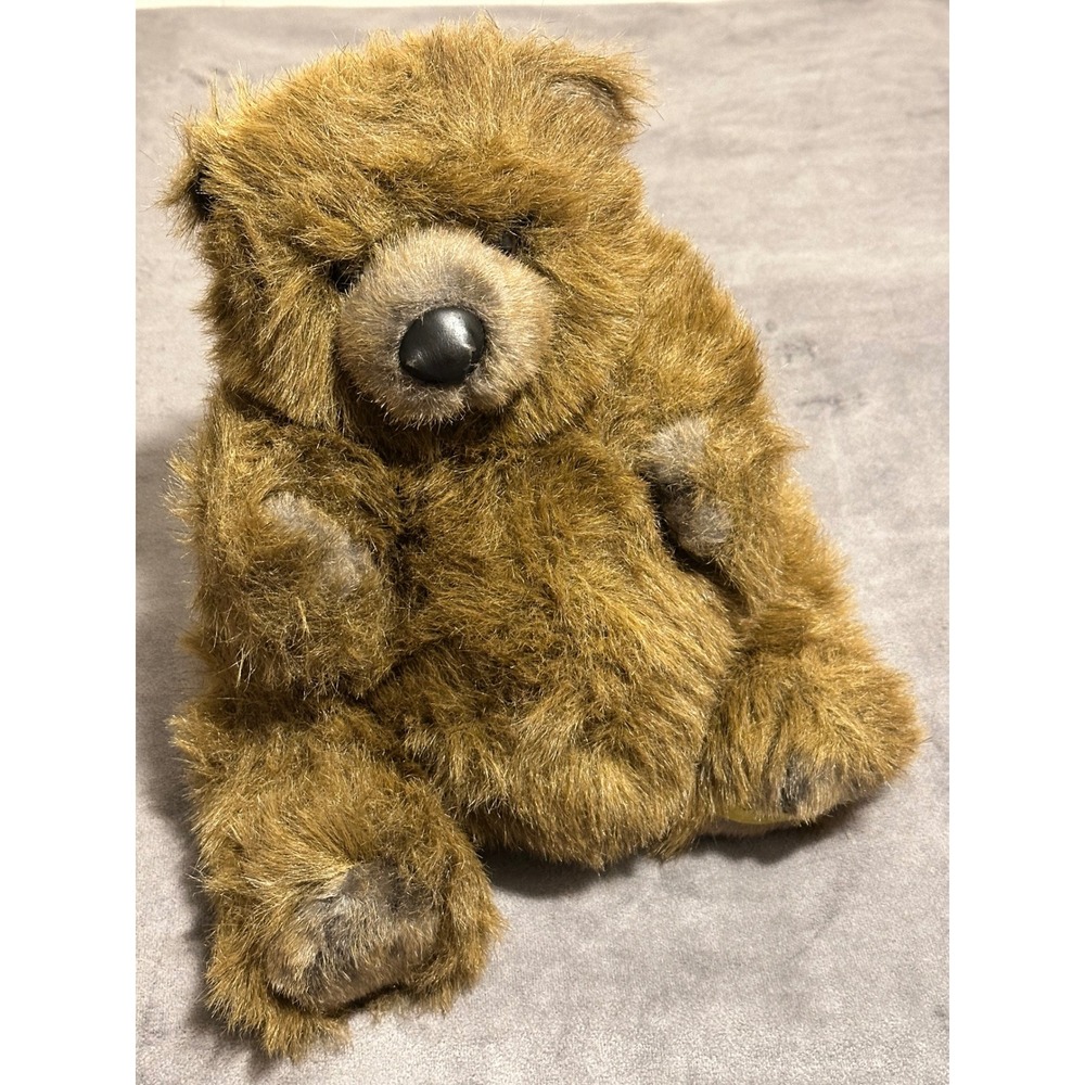 Vintage 1994 Fancy Zoo Pot Belly Bear Brown Shaggy Plush Teddy Bear 9430